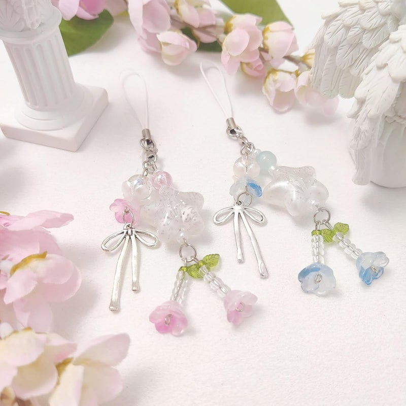 cioatu 1-4PCS Cute Phone Charms Aesthetic Y2K Cell Phone Charms Strap Pink Strawberry Butterfly Star PhoneCharm Y2K Accessories for Bag Keychain Airpods Camera Pendants Decor - Image 5
